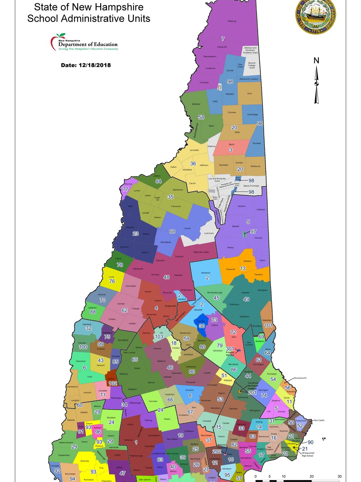 NH SAU Names and RegiMap